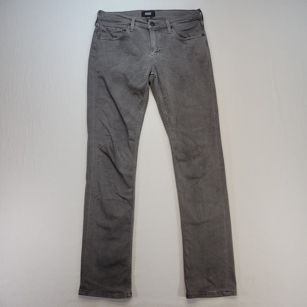 PAIGE Lennox Jeans Mens 30x32 Gray Slim Fit Transcend Soft Stretch Denim
